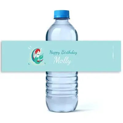 Mermaid Water Bottle Labels - iCustomLabel