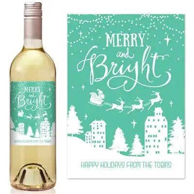 Merry Green Wine Label - iCustomLabel