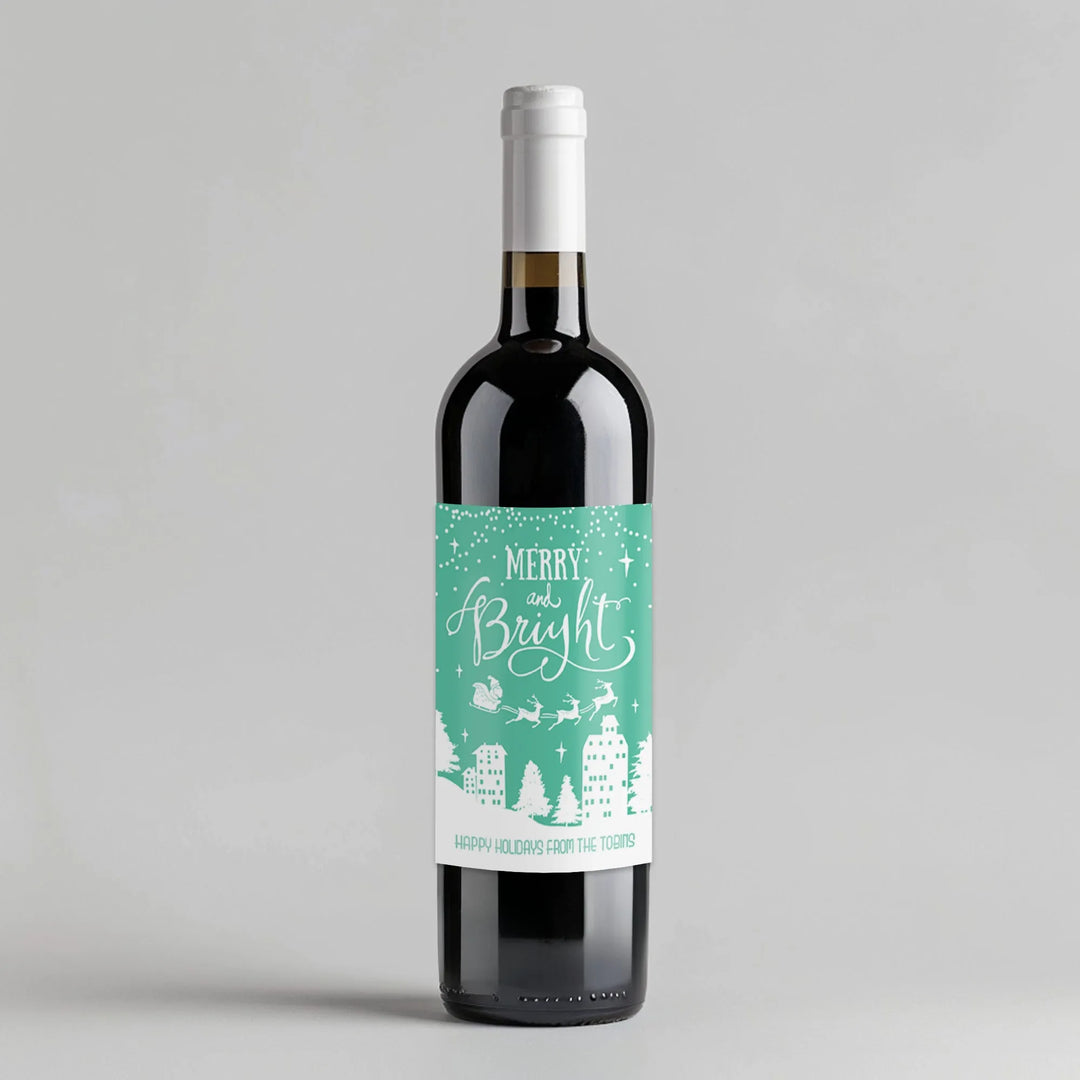 Merry Green Wine Label - iCustomLabel