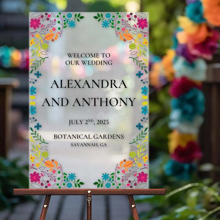 Mexican Colorful Wedding Welcome Sign - iCustomLabel