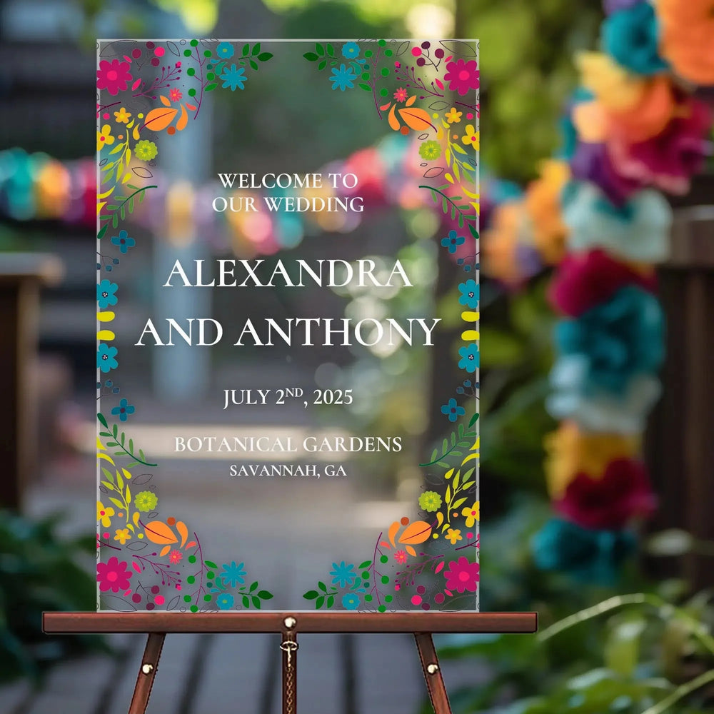 Mexican Colorful Wedding Welcome Sign - iCustomLabel