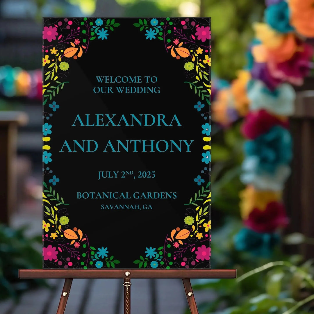 Mexican Colorful Wedding Welcome Sign - iCustomLabel