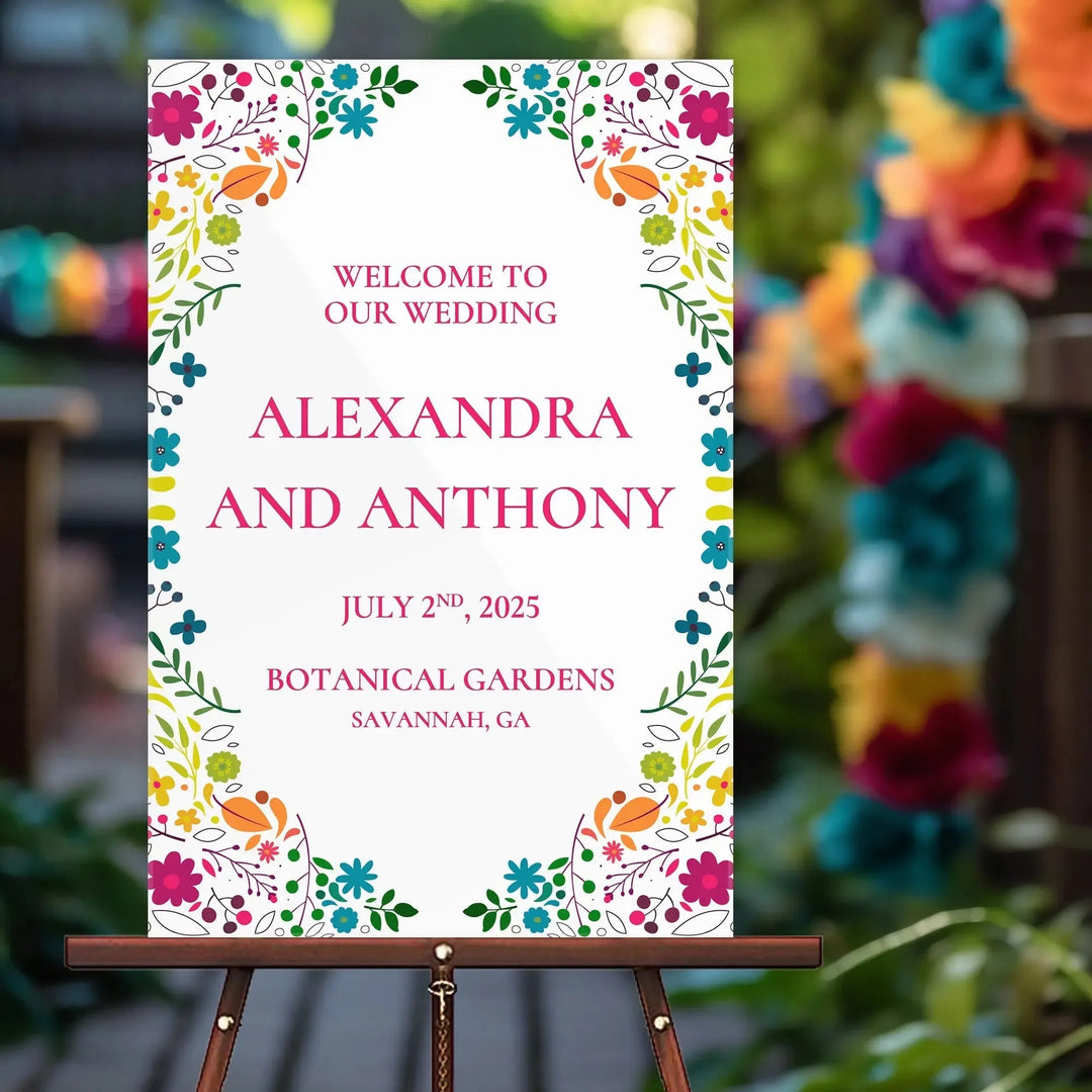 Mexican Colorful Wedding Welcome Sign - iCustomLabel