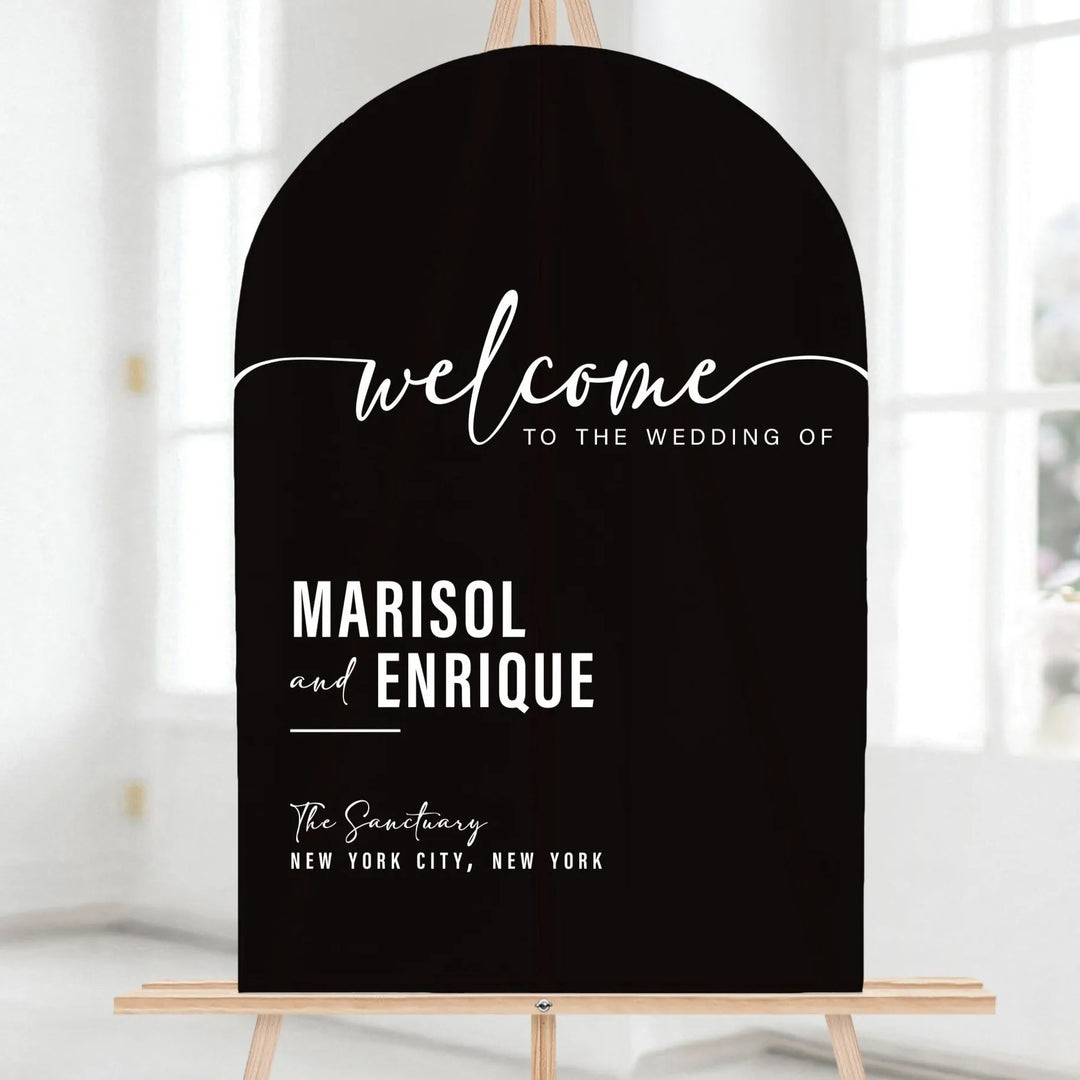 Minimalist Arch Wedding Welcome Sign - iCustomLabel