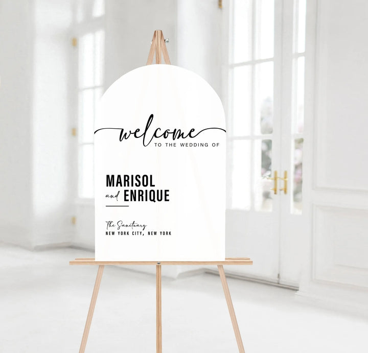 Minimalist Arch Wedding Welcome Sign - iCustomLabel