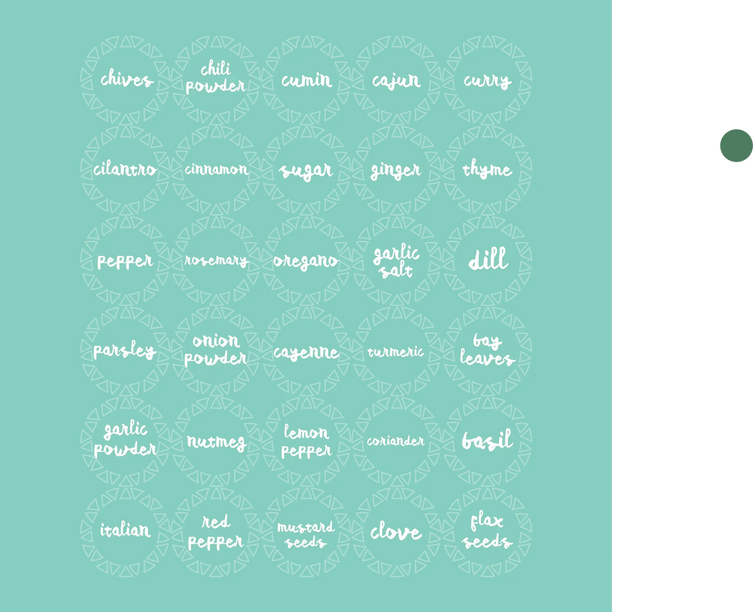 Mint Hand Letter Spice Labels