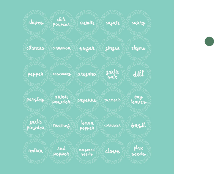 Mint Hand Letter Spice Labels