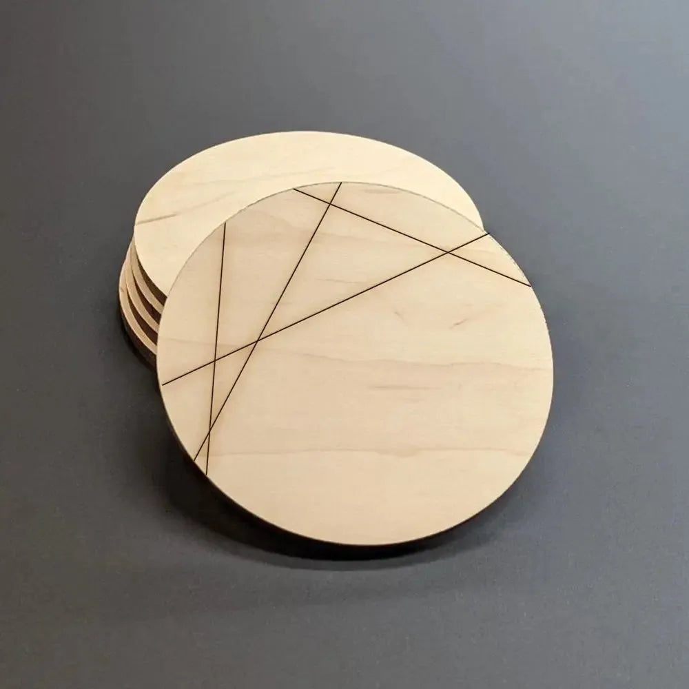 Modern Geometric Line Wood Coasters - iCustomLabel