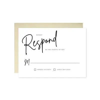 Modern Script Wedding RSVP - iCustomLabel