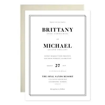 Modern Traditional Wedding Invitations - iCustomLabel
