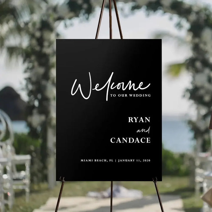 Modern Wedding Welcome Sign - iCustomLabel