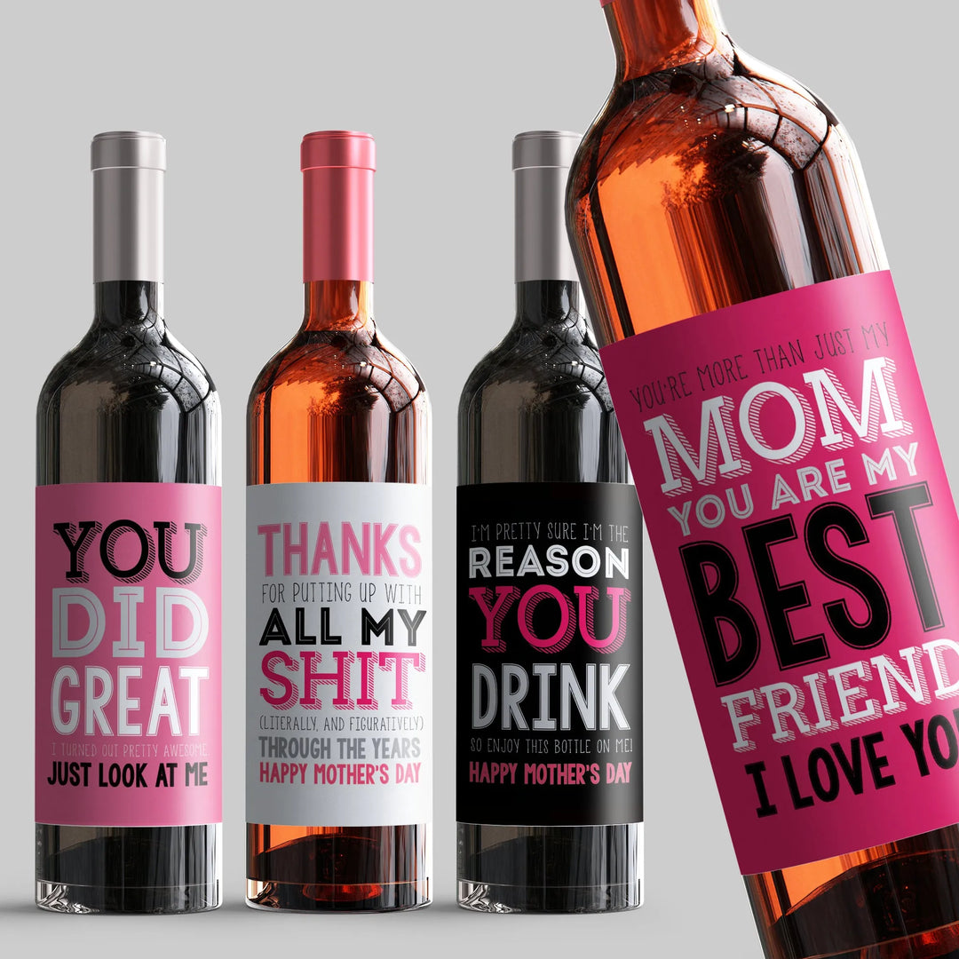 Moms Adult Wine Label Set - iCustomLabel