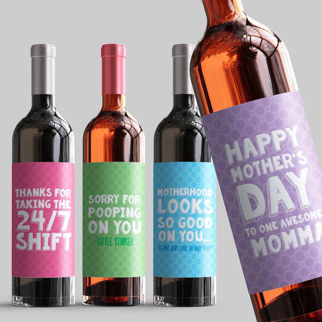 Moms Baby Wine Label Set - iCustomLabel