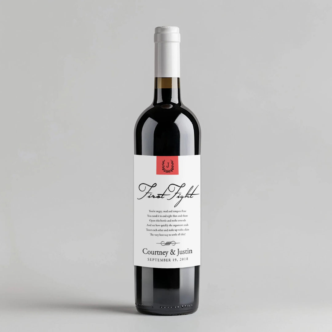 Monogram Fight Milestone Wine Label - iCustomLabel