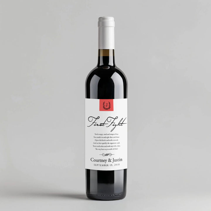 Monogram Fight Milestone Wine Label - iCustomLabel