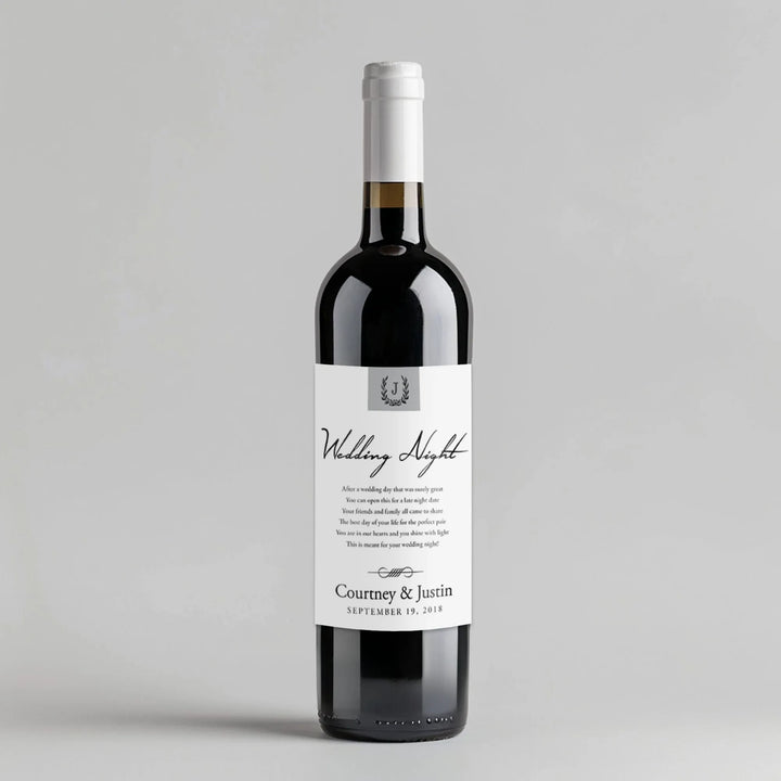 Monogram Wedding Milestone Wine Label - iCustomLabel