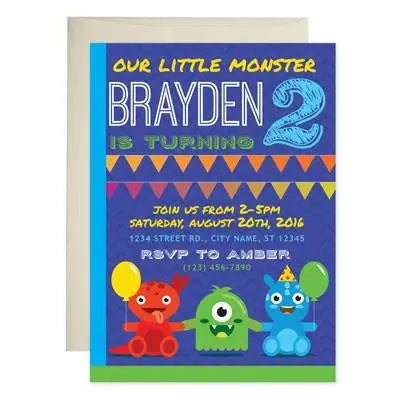 Monsters Birthday Invitations - iCustomLabel