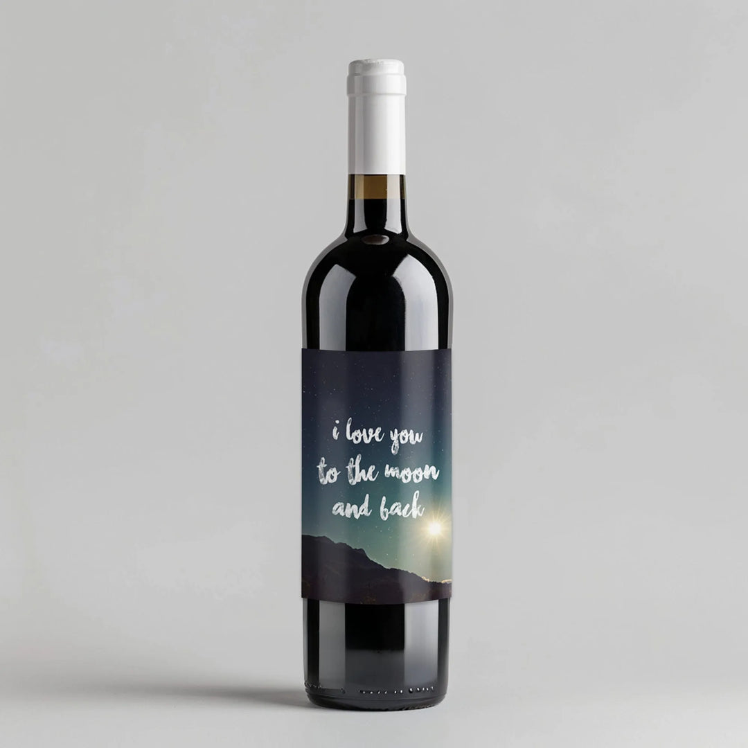 Moon and Back Wine Label - iCustomLabel