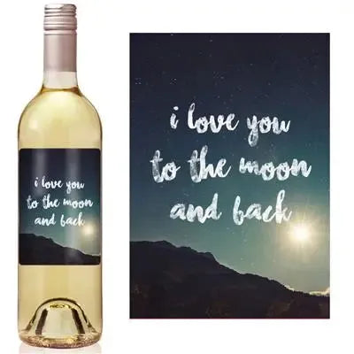 Moon and Back Wine Label - iCustomLabel