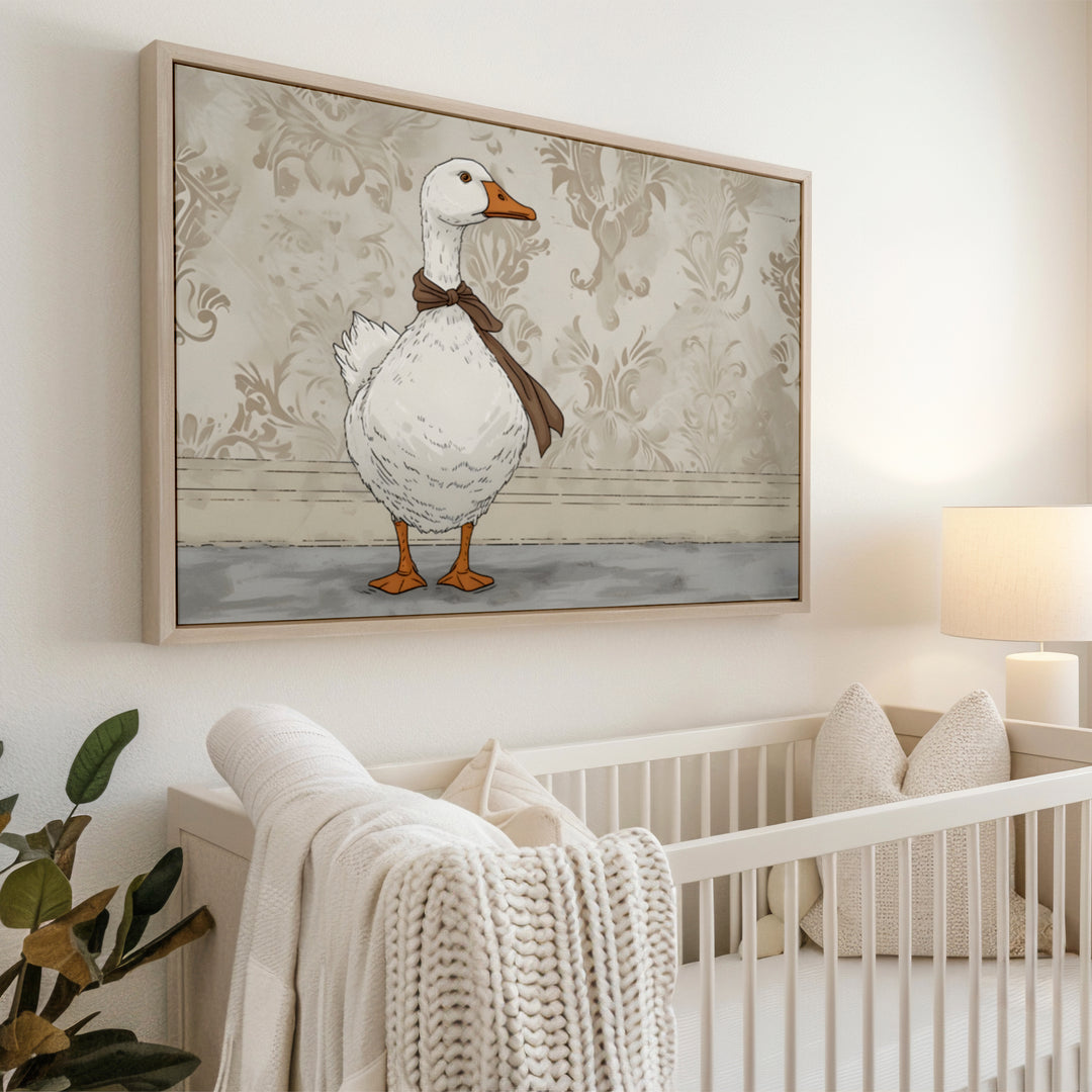 Mother Goose Nursery Poster – Cute Wall Art with Elegant Design and Scarf - iCustomLabel