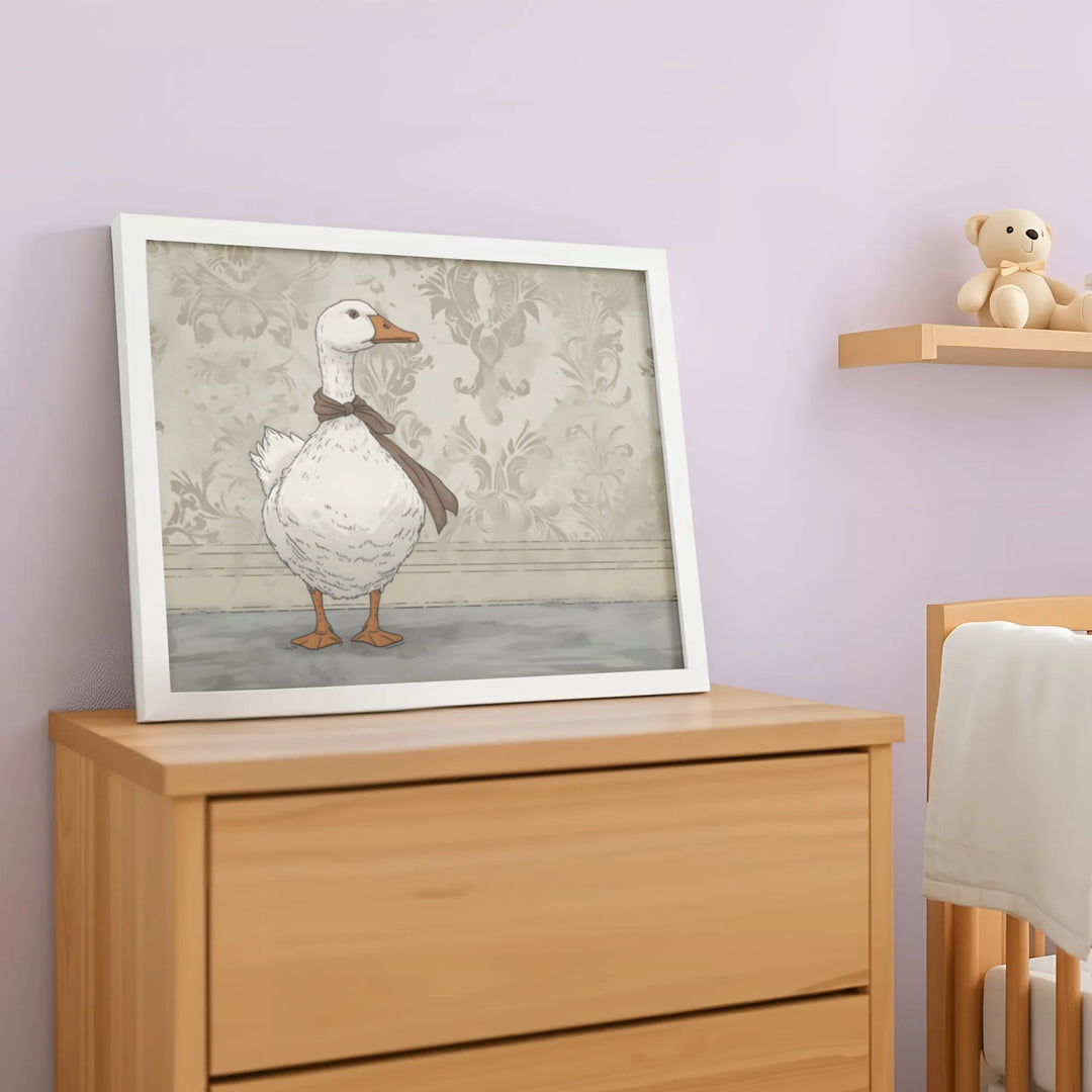 Mother Goose Nursery Poster – Cute Wall Art with Elegant Design and Scarf - iCustomLabel