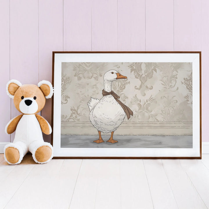 Mother Goose Nursery Poster – Cute Wall Art with Elegant Design and Scarf - iCustomLabel