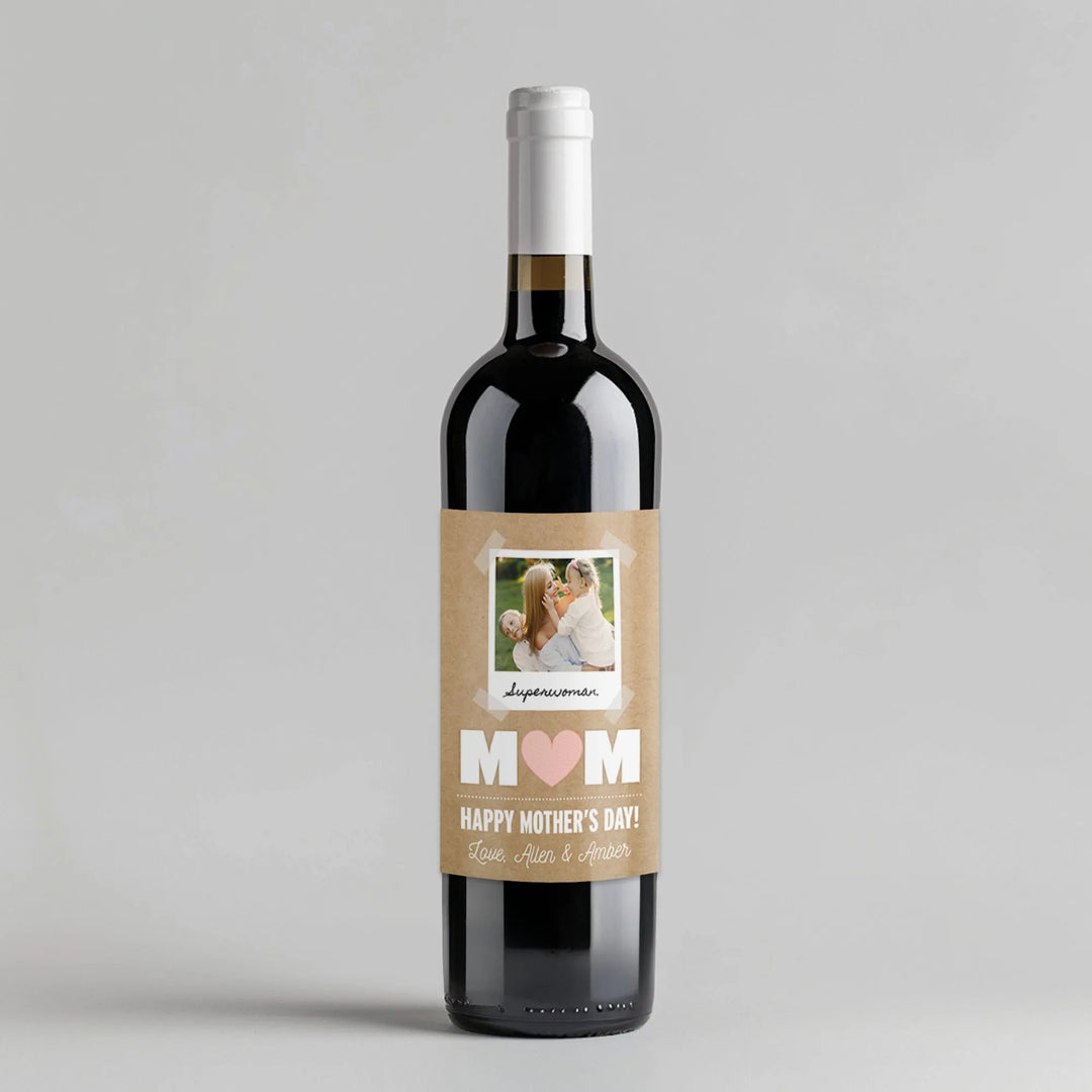 Mother's Day Photos Wine Label - iCustomLabel