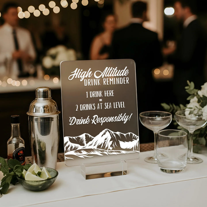 Mountain Drinking Bar Table Sign