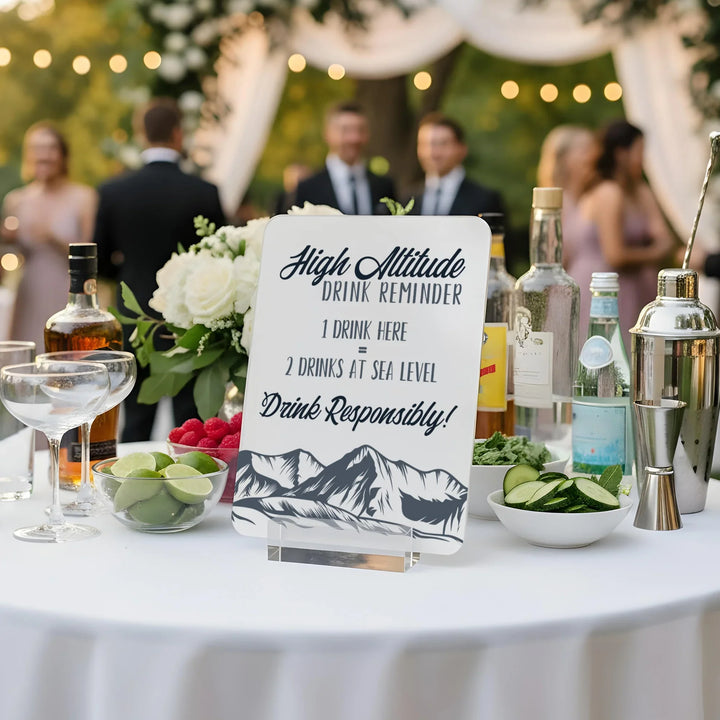 Mountain Drinking Bar Table Sign