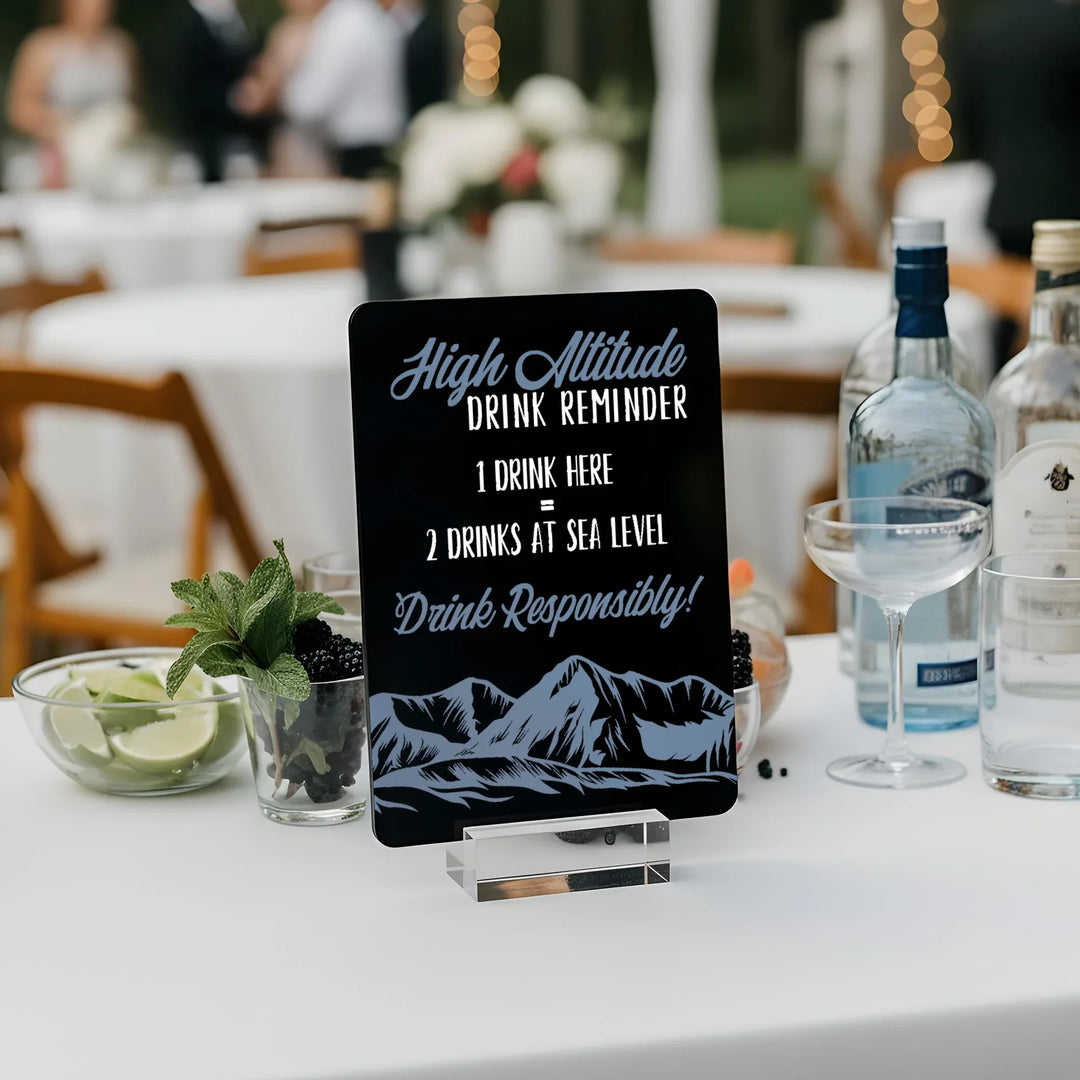 Mountain Drinking Bar Table Sign