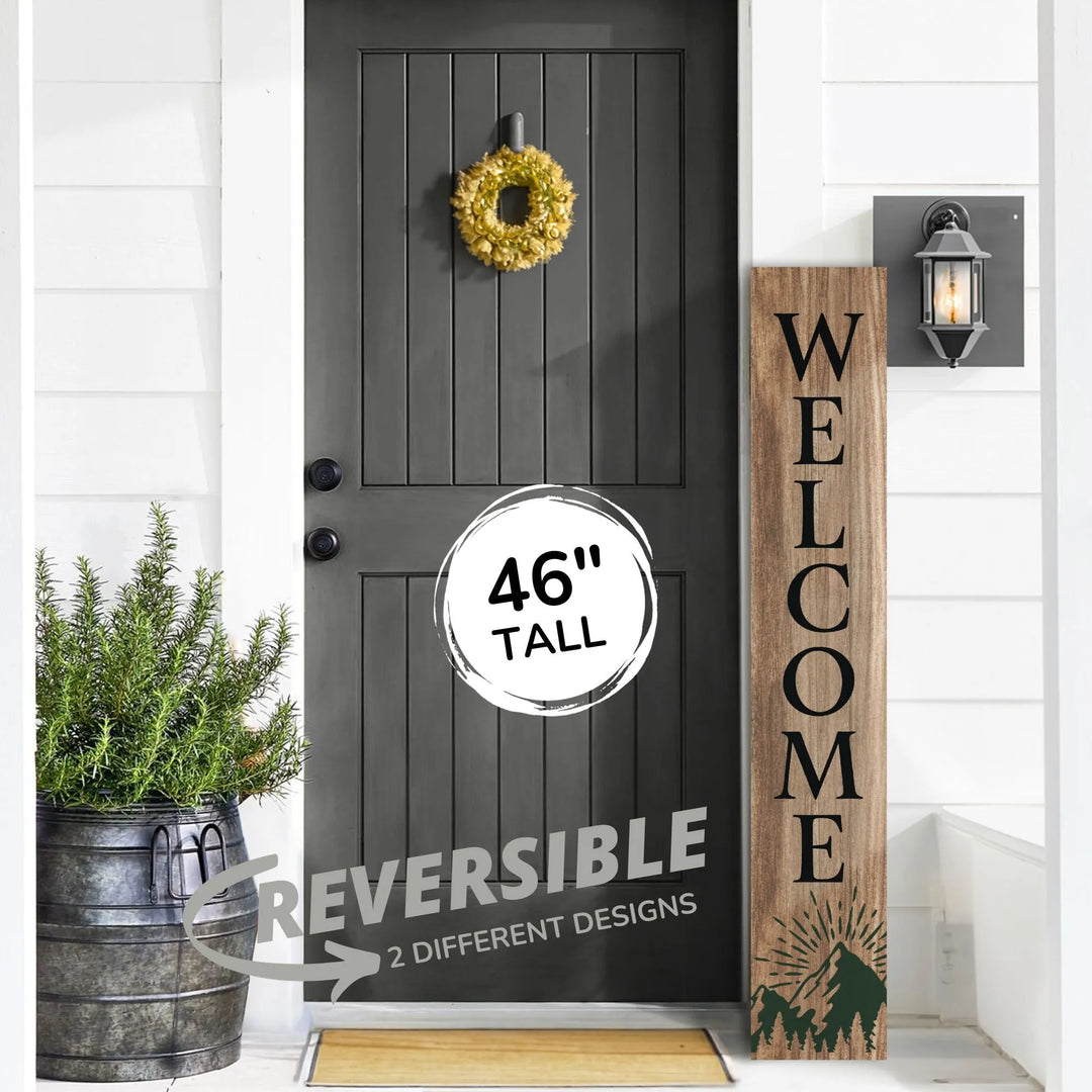 Mountain Porch Leaner Welcome Sign - iCustomLabel