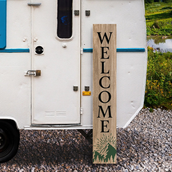 Mountain Porch Leaner Welcome Sign - iCustomLabel