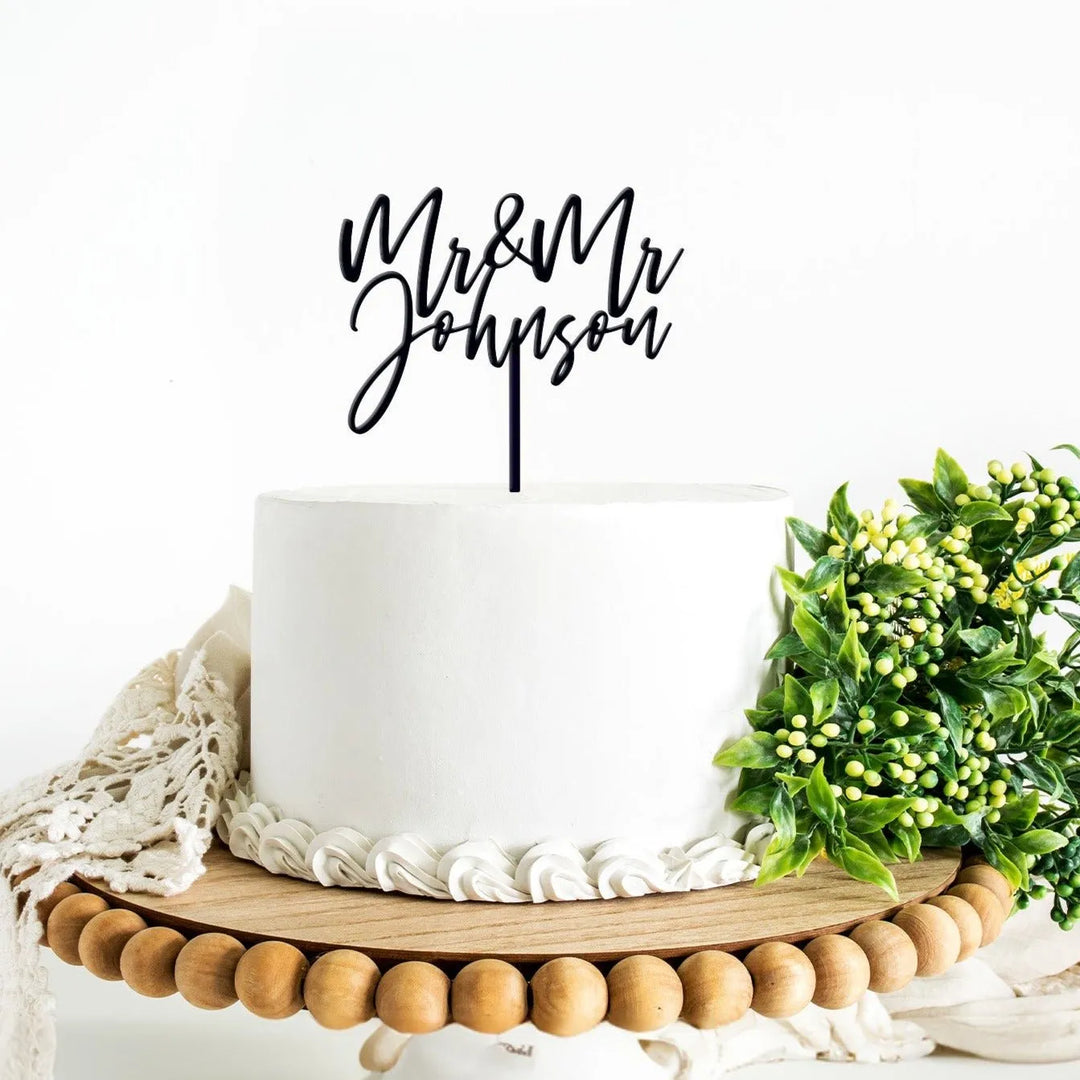 Mr and Mr Wedding Cake Topper - iCustomLabel