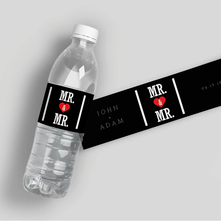 Mr Mr Water Bottle Labels - iCustomLabel