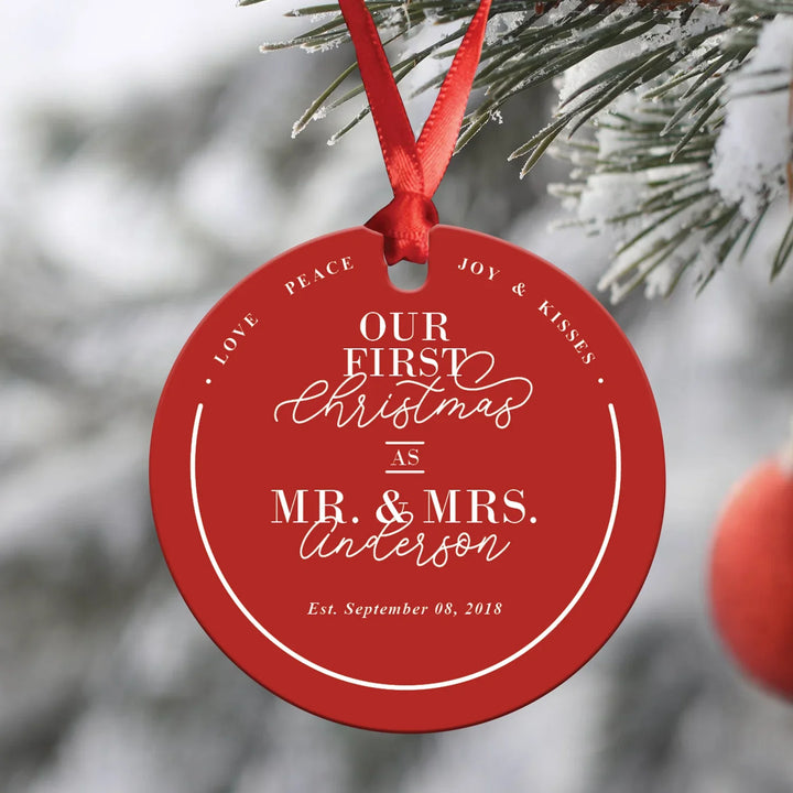 Mr Mrs Christmas Ornament