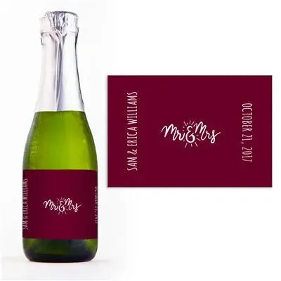 Mr Mrs Mini Champagne Split Label - iCustomLabel