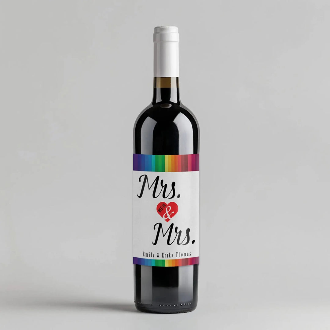 Mrs Mrs Wine Label - iCustomLabel
