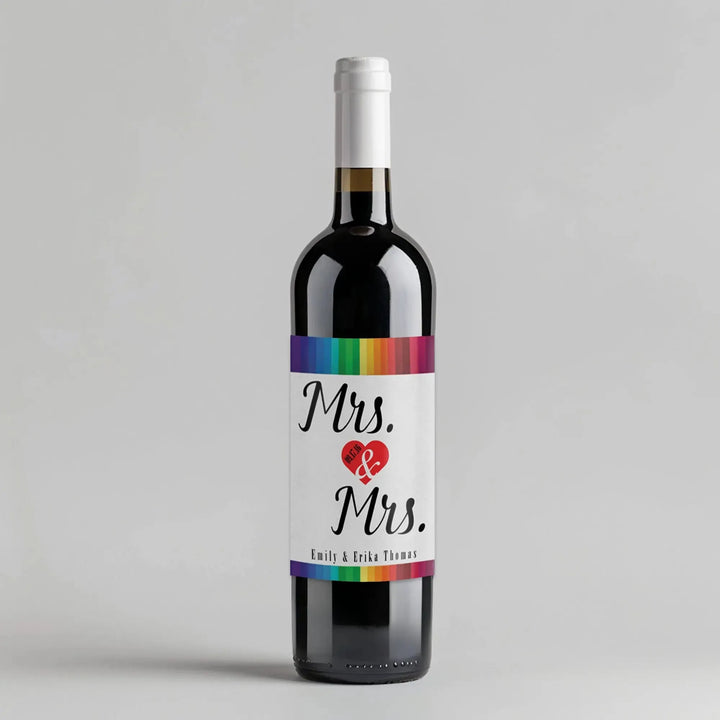 Mrs Mrs Wine Label - iCustomLabel