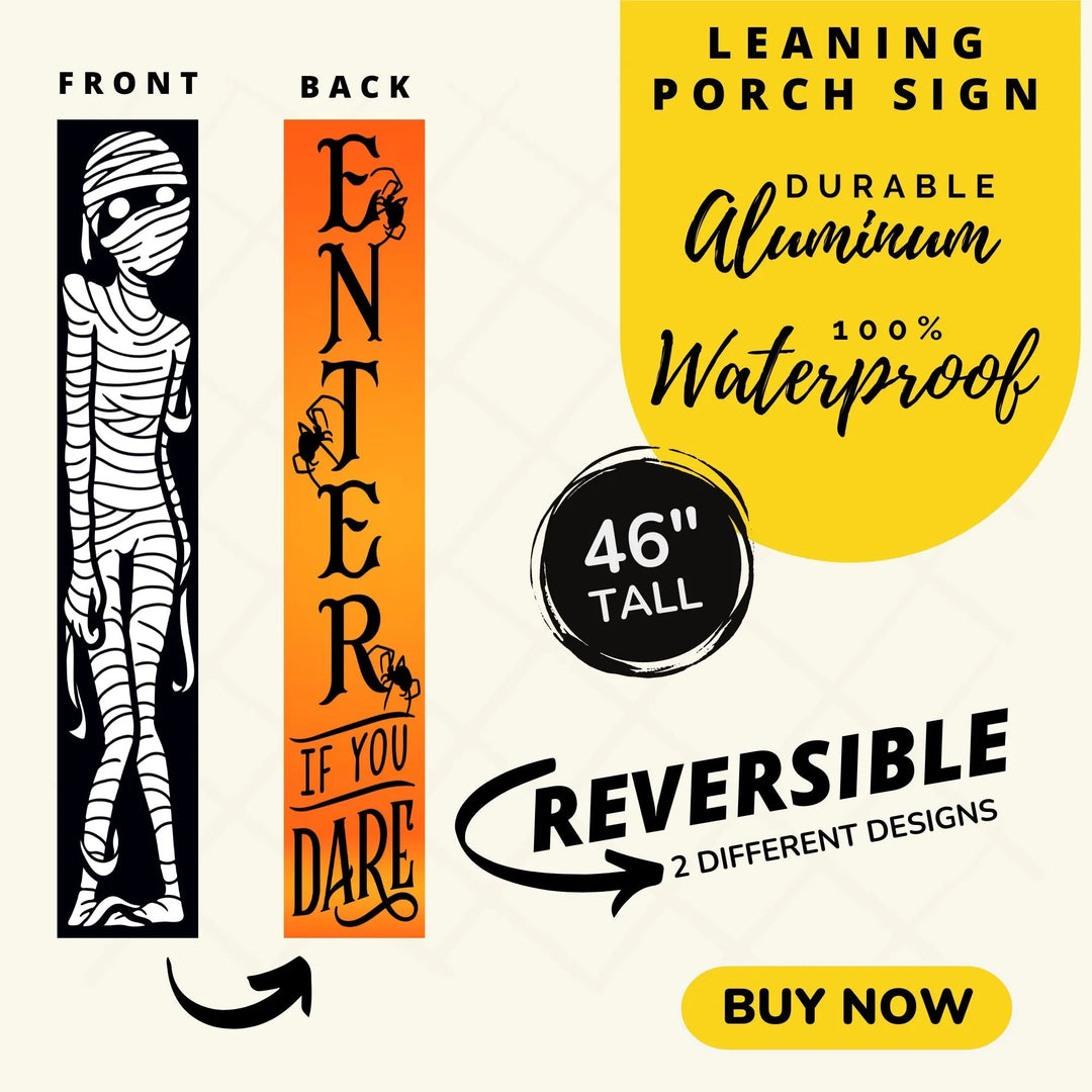 Mummy Halloween Porch Sign - iCustomLabel