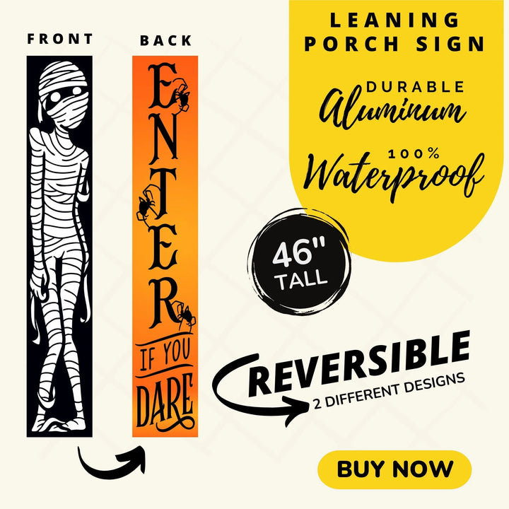 Mummy Halloween Porch Sign - iCustomLabel