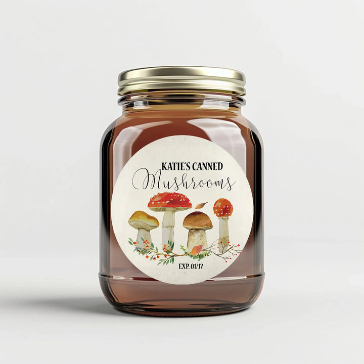 Mushrooms Canning Labels - iCustomLabel