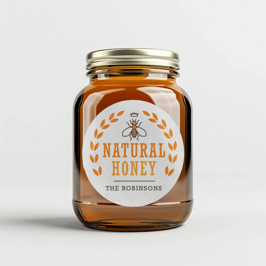 Natural Honey Bee Canning Labels - iCustomLabel