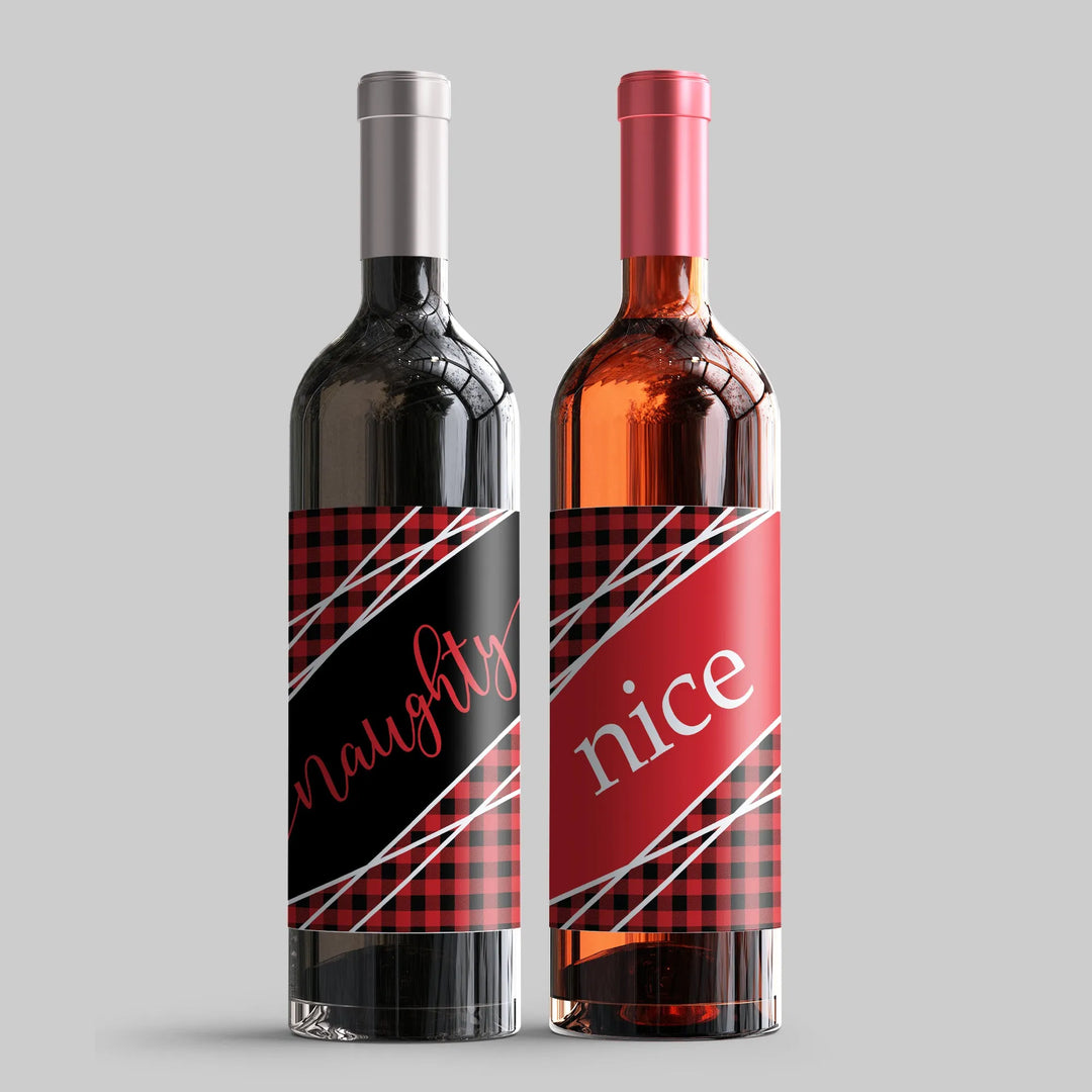 Naughty Nice Wine Label Set - iCustomLabel