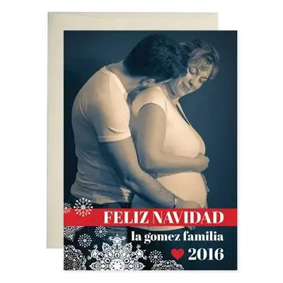 Navidad Snowflakes Holiday Cards - iCustomLabel