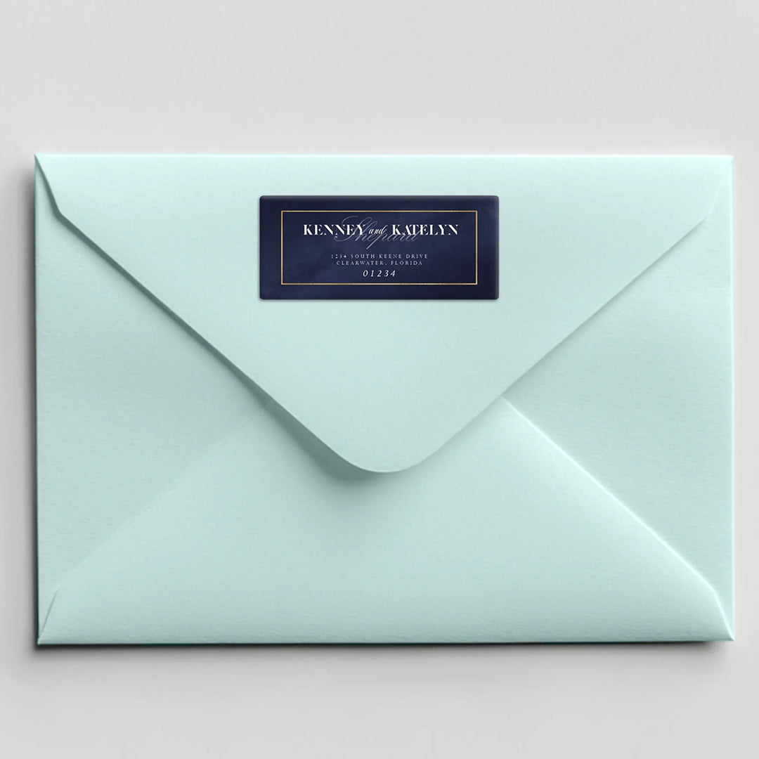Navy Gold Address Label - iCustomLabel