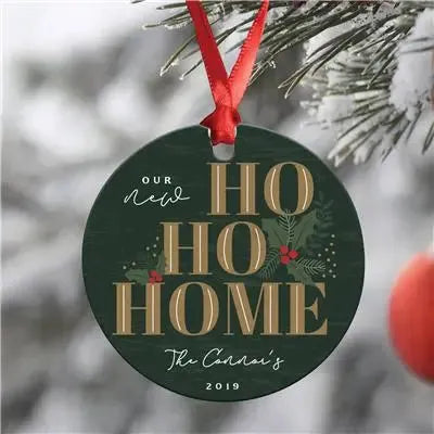 New Ho Ho Home Christmas Ornament - iCustomLabel