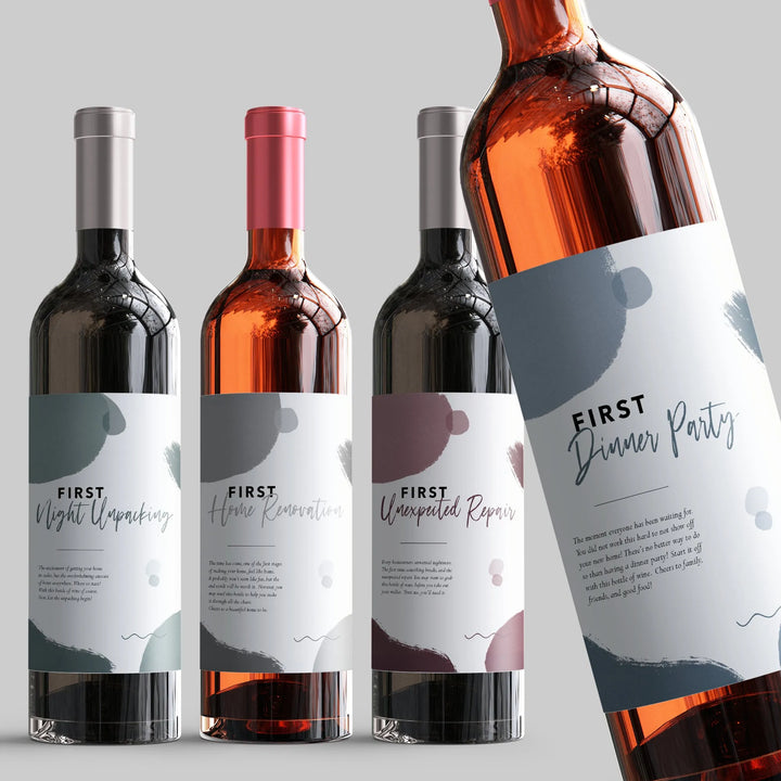 New Home Milestones Wine Label Set - iCustomLabel