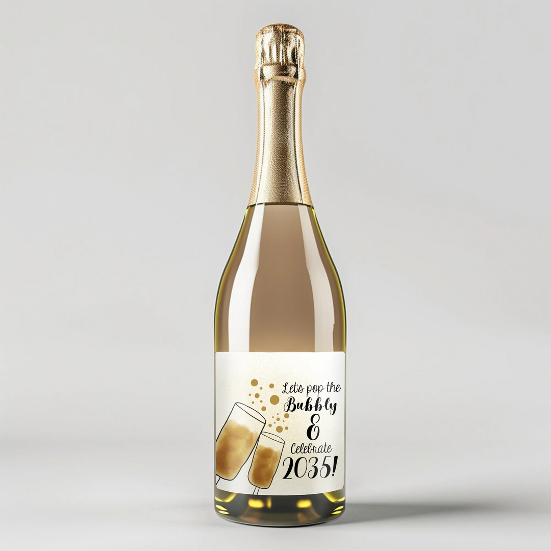 New Year Bubbly Champagne Label - iCustomLabel