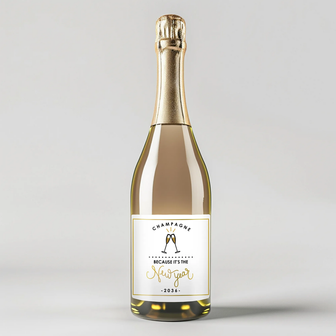 New Year Celebrate Champagne Label - iCustomLabel