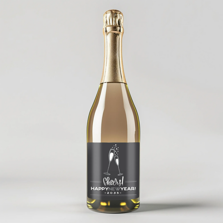 New Year Clink Champagne Label - iCustomLabel